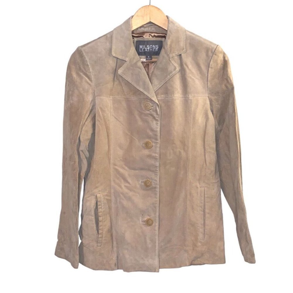 Wilsons Maxima Genuine Leather Tan 5 Button Retro Western Jacket Size Small